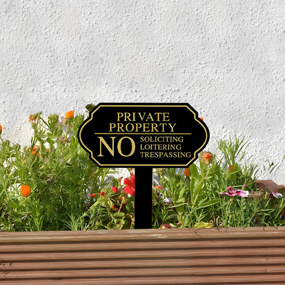 Elegant "No Soliciting" Sign with Ground Stake