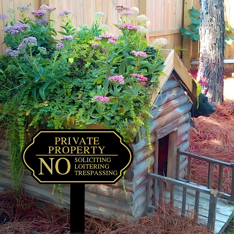 Elegant "No Soliciting" Sign with Ground Stake