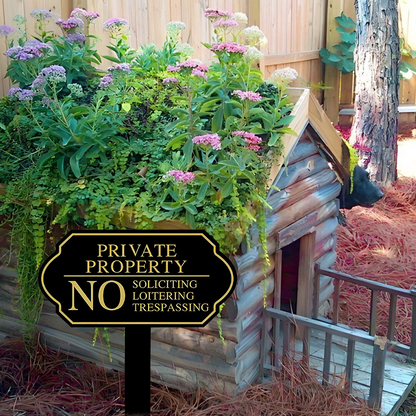 Elegant "No Soliciting" Sign with Ground Stake