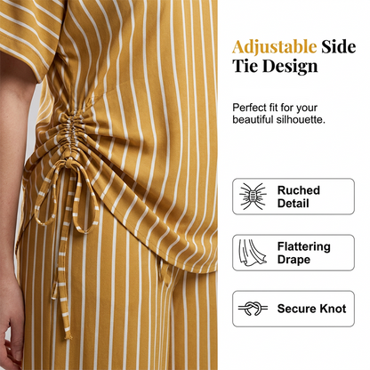 💛Women’s Striped 2-Piece Set Top & Wide Leg Pants