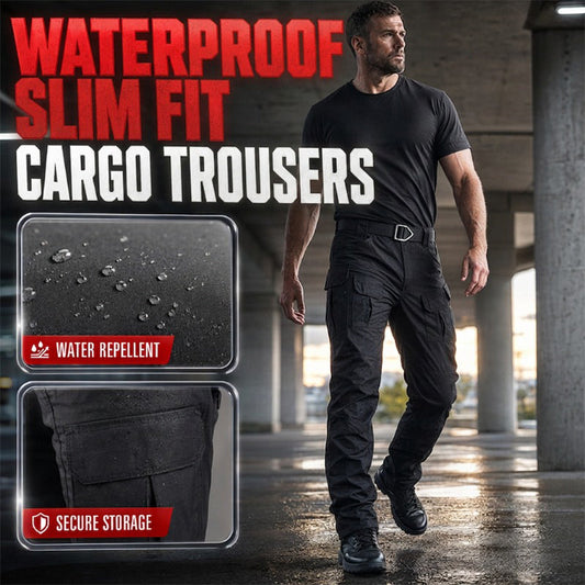 Men Waterproof Slim Fit Cargo Trousers