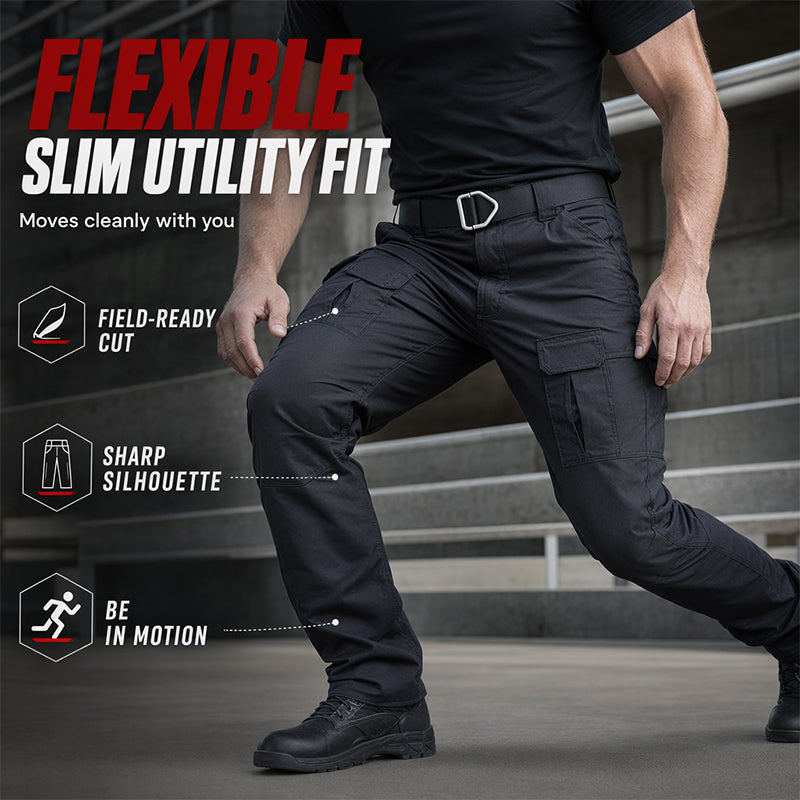 Men Waterproof Slim Fit Cargo Trousers