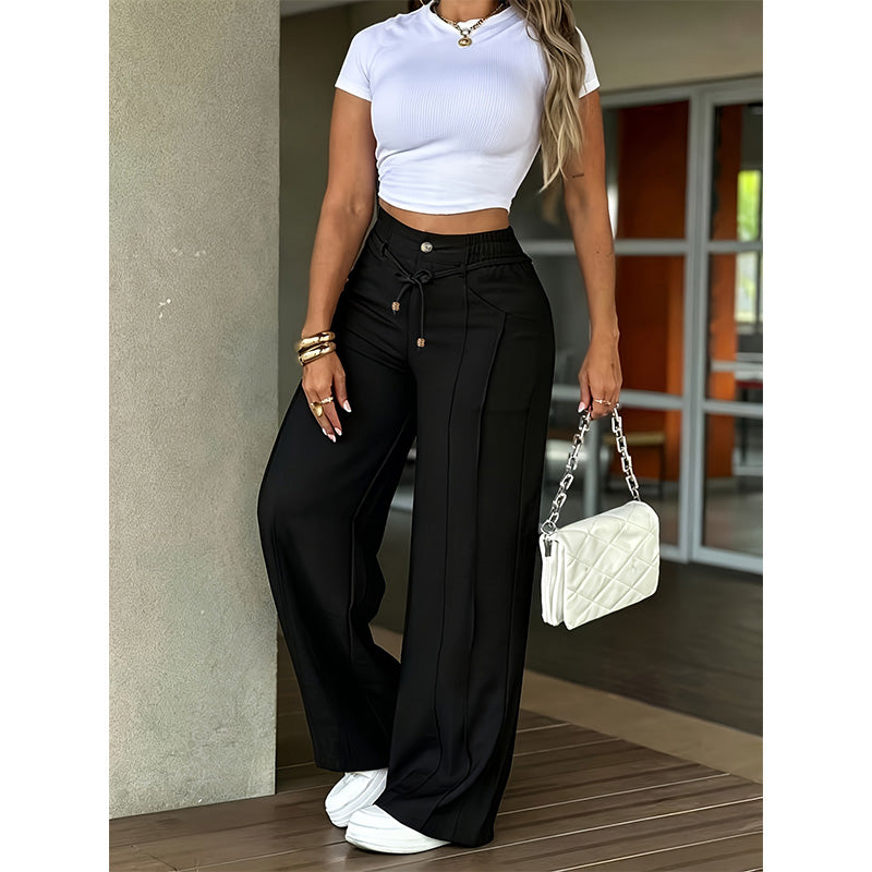 🎉 2026 Sale — Over 34,000 Sold! 👖 High-Waist Straight Pants – Polished ✨