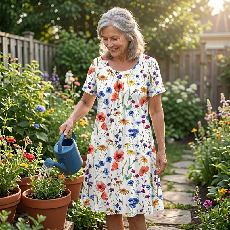 🔥Hot Sale 50% OFF🔥Hide the Tummy Flatteringly! Floral Print Dress – Breeze Through Summer 🌸