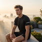 🔥Hot Sale 49% Breathable Men Fitness Training Top, Stretch Sweat Resistant Sports Tee, All-Purpose Athletic Shirt for Daily Training Outdoor Exercise