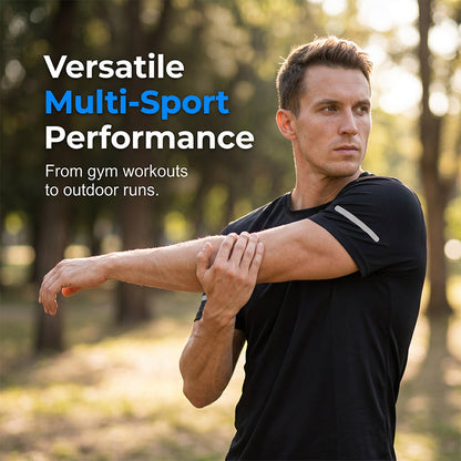 🔥Hot Sale 49% Breathable Men Fitness Training Top, Stretch Sweat Resistant Sports Tee, All-Purpose Athletic Shirt for Daily Training Outdoor Exercise