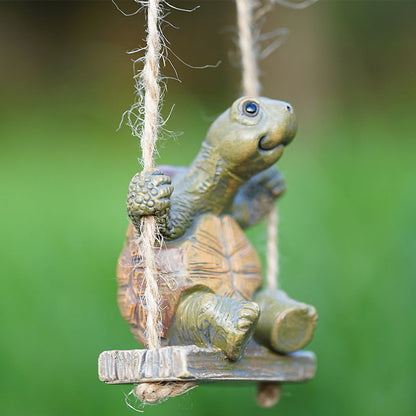 🔥45%‑OFF NOW🐢Whimsical Turtle Swing Decor‑Cute Hanging Ornament for Yard, Tree & Patio Decoration