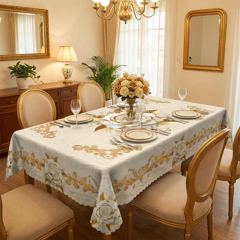 🌸LIMITED-TIME 50% OFF!⏰Waterproof Gold Rose Tablecloth