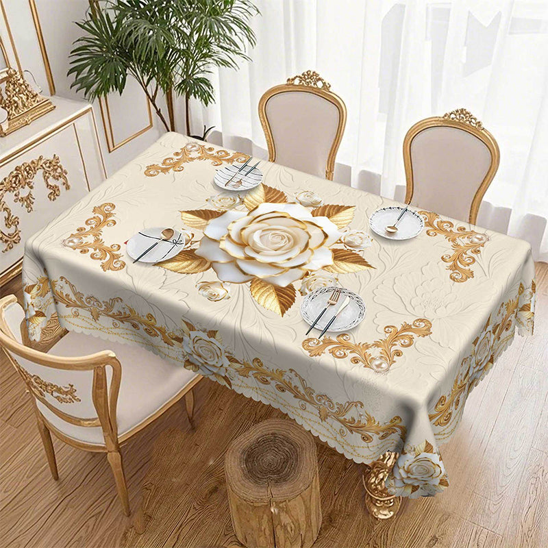 🌸LIMITED-TIME 50% OFF!⏰Waterproof Gold Rose Tablecloth