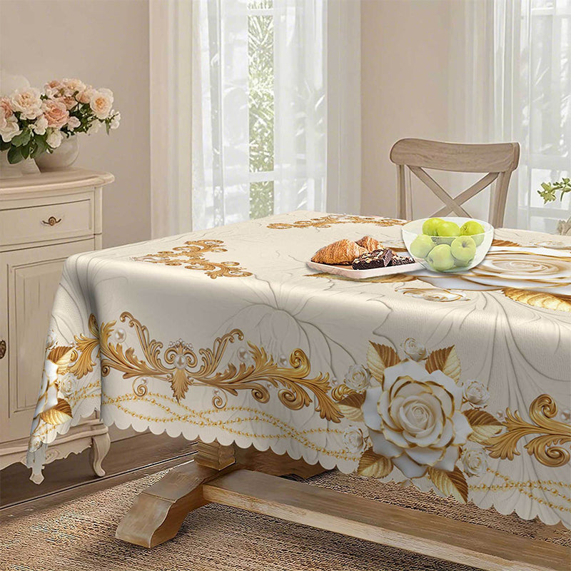 🌸LIMITED-TIME 50% OFF!⏰Waterproof Gold Rose Tablecloth