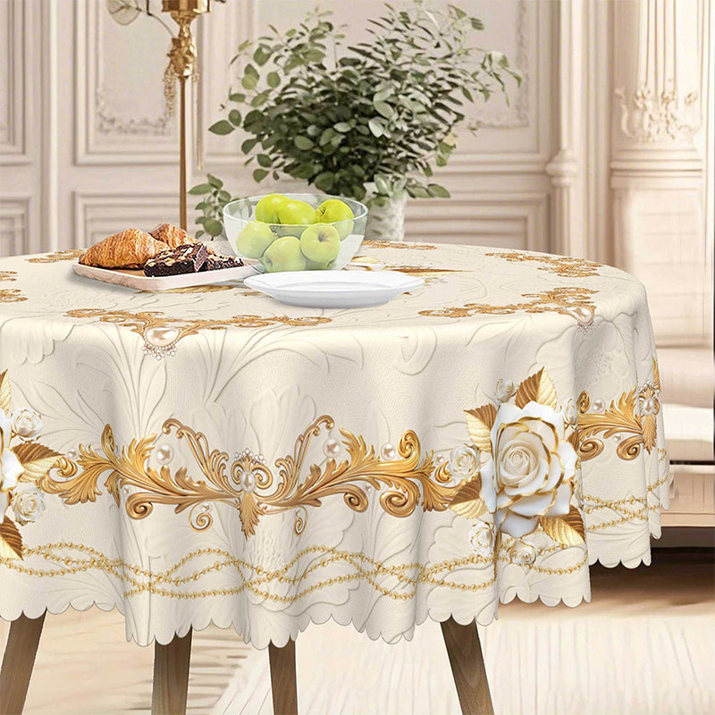 🌸LIMITED-TIME 50% OFF!⏰Waterproof Gold Rose Tablecloth