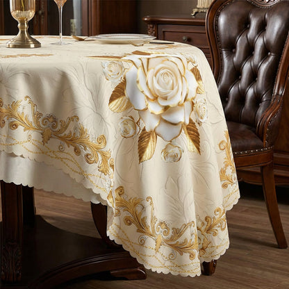 🌸LIMITED-TIME 50% OFF!⏰Waterproof Gold Rose Tablecloth