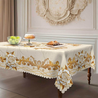 🌸LIMITED-TIME 50% OFF!⏰Waterproof Gold Rose Tablecloth