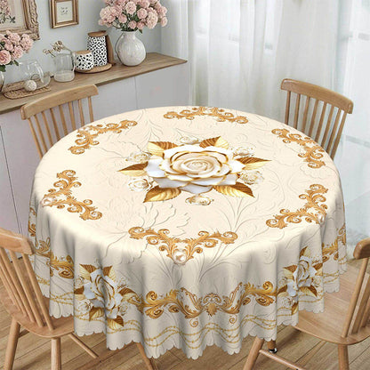 🌸LIMITED-TIME 50% OFF!⏰Waterproof Gold Rose Tablecloth