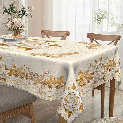 🌸LIMITED-TIME 50% OFF!⏰Waterproof Gold Rose Tablecloth