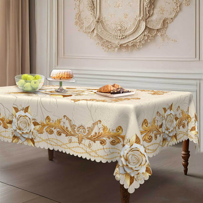 🌸LIMITED-TIME 50% OFF!⏰Waterproof Gold Rose Tablecloth