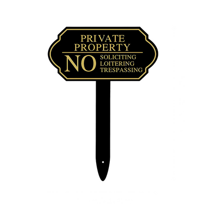 Elegant "No Soliciting" Sign with Ground Stake