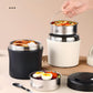 ⏳Time-Limited Special⏰Vacuum Insulated Food Jar with Folding Spoon – Keeps hot/cold for 12h – Leak-proof & portable – perfect for lunch, travel or office 🥄🌿✨