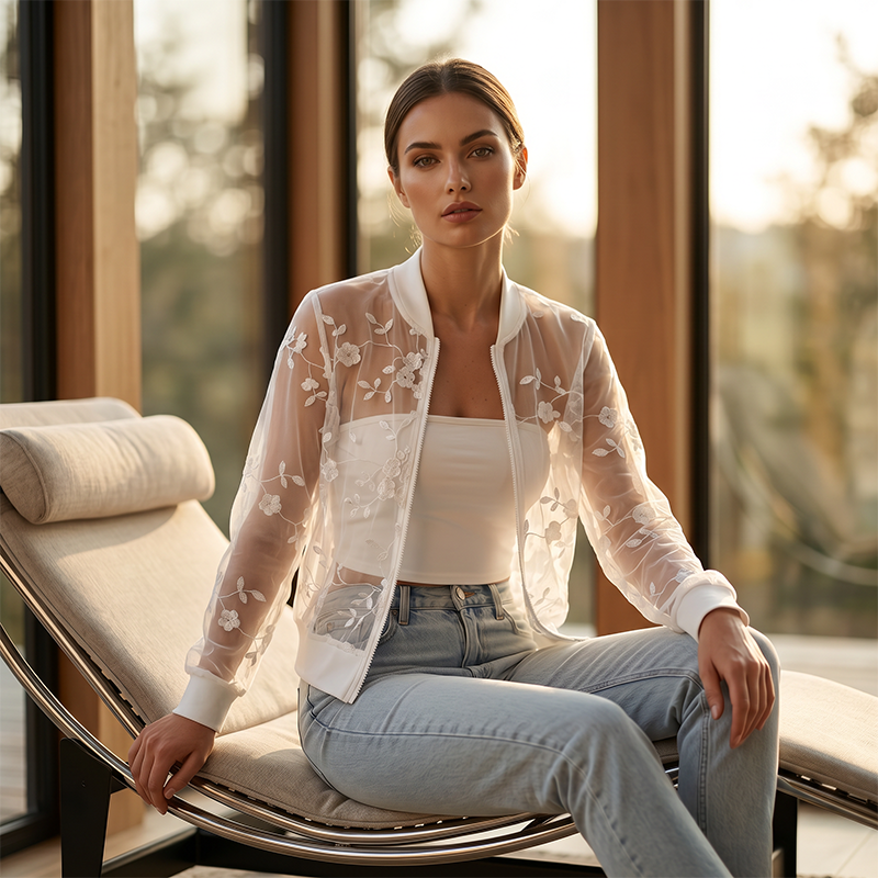 🎉 2026 Sale — Over 37,000 Sold! 👗 Women's Summer Floral Sheer Mesh Jacket – Breathable & Elegant Embroidery 🌸