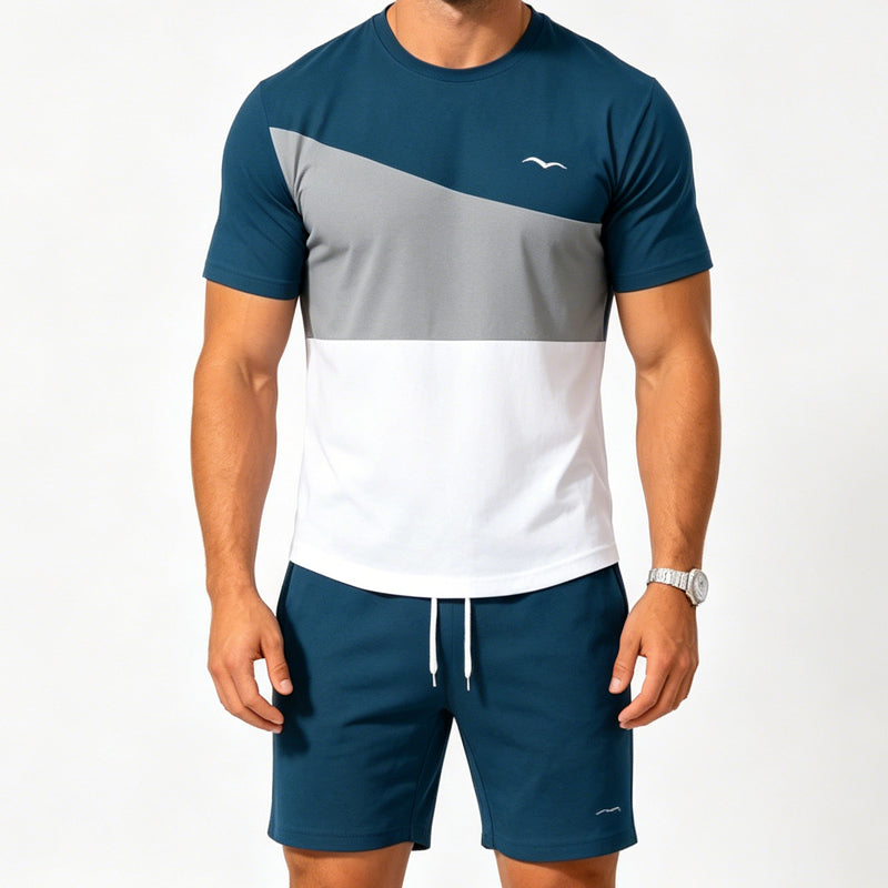 🎉 2026 Sale — Over 41,000 Sold! 🎨 Men’s Color-Block 2-Piece Set – Sharp ☀️