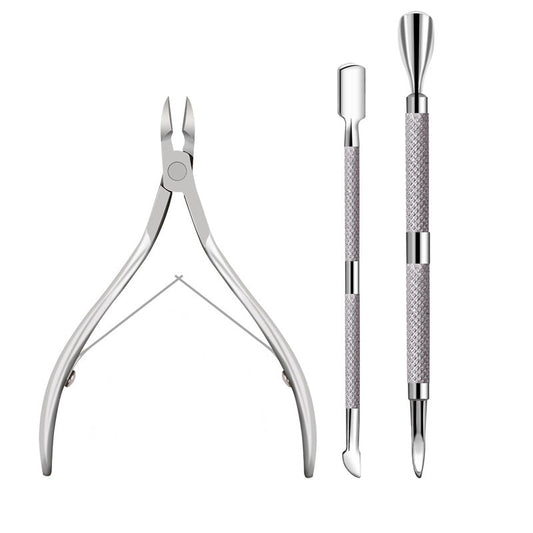 3-Piece Stainless Steel Cuticle Care Tool Set
