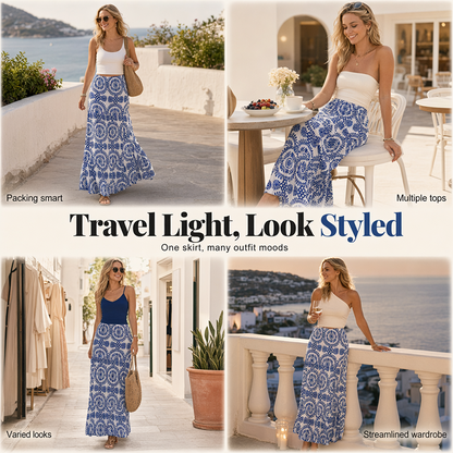 🔥50% OFF NOW🌴Women Flowy Maxi Skirt‑Light‑Weight Summer Holiday Long Skirt for Beach & Daily Wear