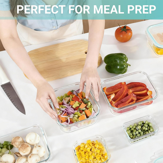 🔥50% OFF NOW♻️Glass Food Storage Containers with Airtight Lids‑Eco‑Friendly Reusable Food Jars for Meal Prep & Fridge Organization