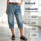 🔥50% OFF NOW👖Women’s Vintage Capri Denim Jeans, Cropped Stretch Denim Capris for Summer Daily Outfit
