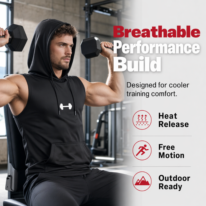 🎉 LIMITED TIME 50% OFF! 💪 Men's Athletic Sleeveless Hoodie Vest – Maximum Mobility & Lightweight Breathable Fabric 🏋️