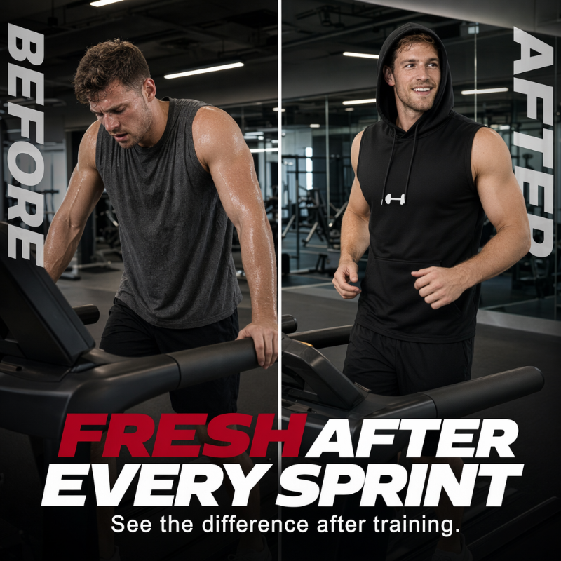 🎉 LIMITED TIME 50% OFF! 💪 Men's Athletic Sleeveless Hoodie Vest – Maximum Mobility & Lightweight Breathable Fabric 🏋️