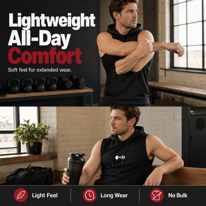 🎉 LIMITED TIME 50% OFF! 💪 Men's Athletic Sleeveless Hoodie Vest – Maximum Mobility & Lightweight Breathable Fabric 🏋️