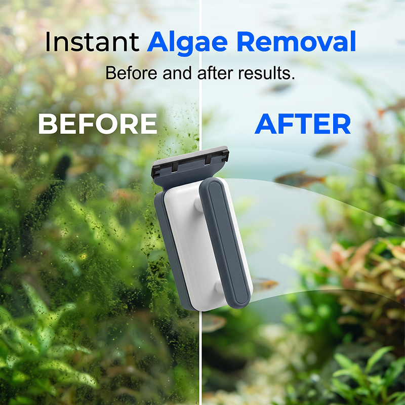 🔥50% OFF NOW🐠Magnetic Aquarium Glass Cleaner Tool, Double-Sided Floating Algae Scraper for Fish Tank