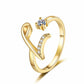 Adjustable Sparkle Initial Ring for Women