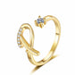 Adjustable Sparkle Initial Ring for Women