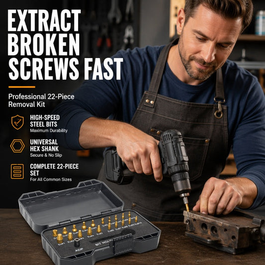 High-Speed Steel Damaged Screw Extractor Set