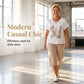 Women Casual Two Piece Set V Neck Tee and Cropped Pants