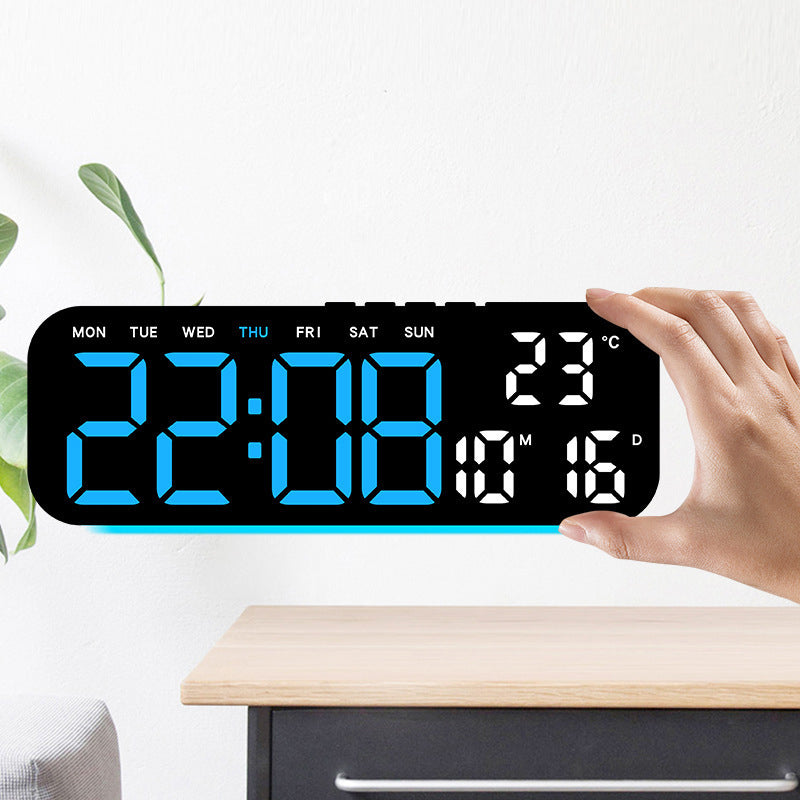 LED Display Digital Alarm Clock with Date Temp Weekday