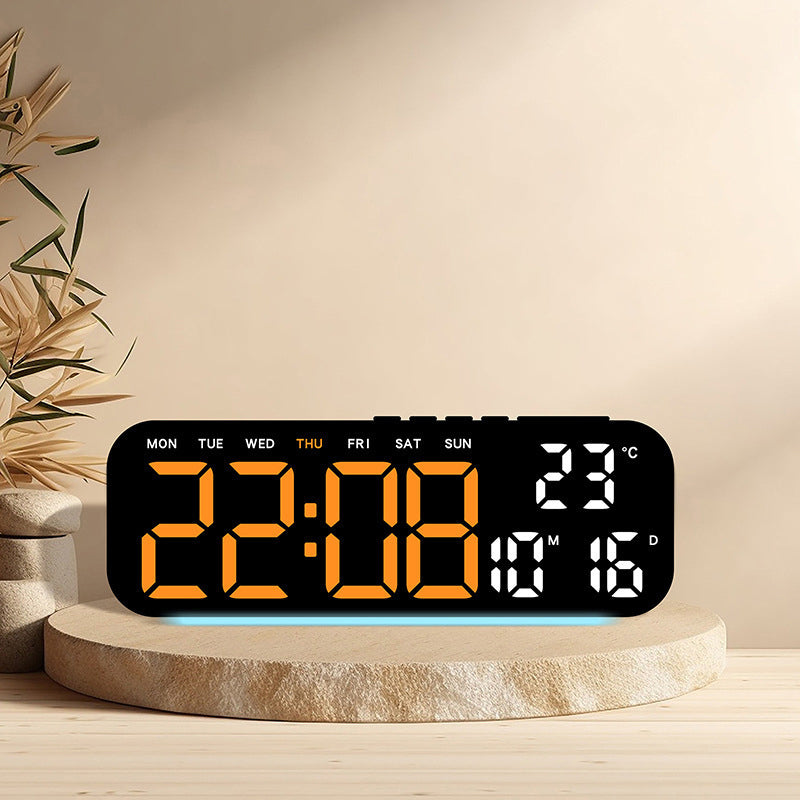 LED Display Digital Alarm Clock with Date Temp Weekday