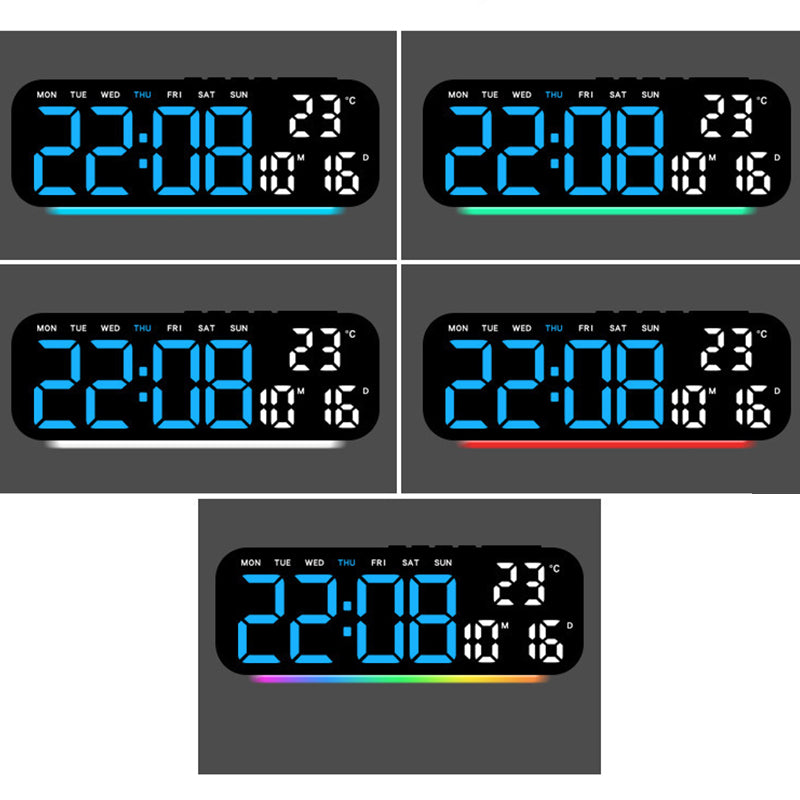 LED Display Digital Alarm Clock with Date Temp Weekday