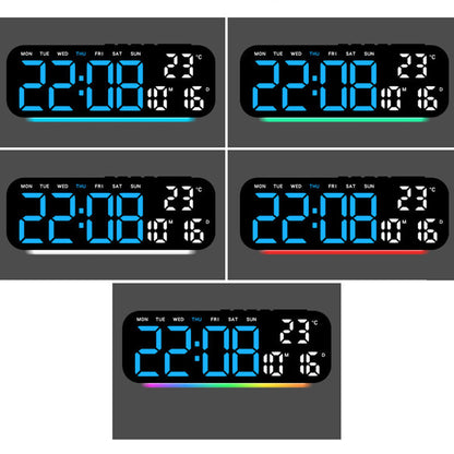 LED Display Digital Alarm Clock with Date Temp Weekday
