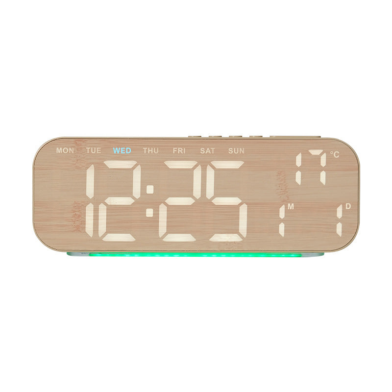 LED Display Digital Alarm Clock with Date Temp Weekday