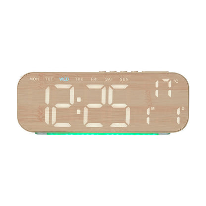 LED Display Digital Alarm Clock with Date Temp Weekday