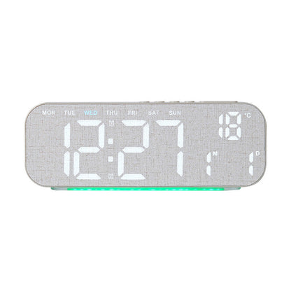 LED Display Digital Alarm Clock with Date Temp Weekday