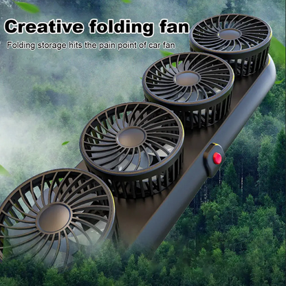 4-Head Car Cooling Fan with 360 Degree Rotation