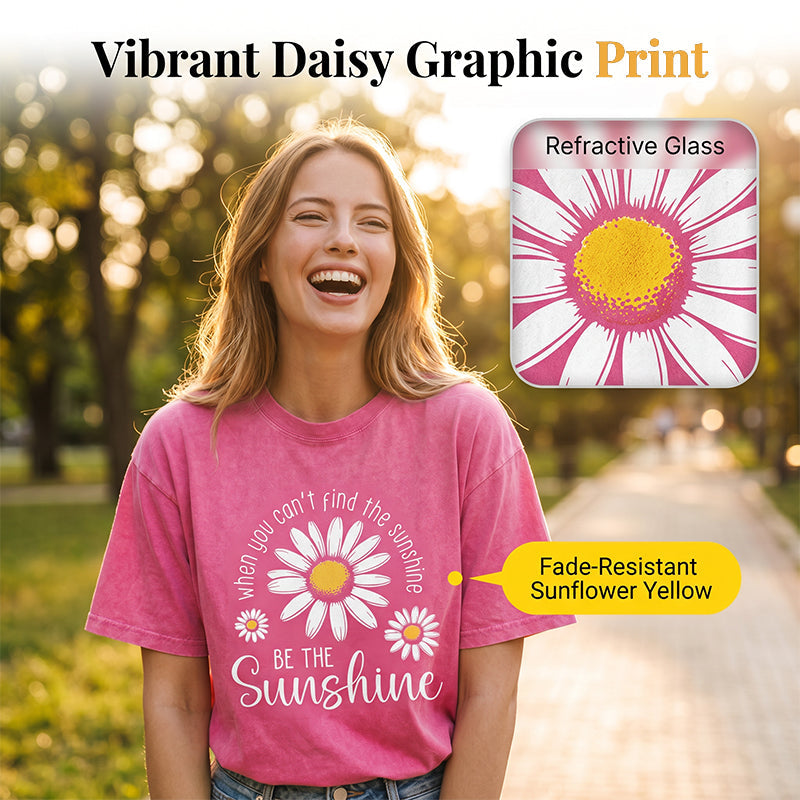🎁2026 New Arrivals 50% OFF💥Vintage Washed Daisy T-Shirt – Soft Breathable Blend, Relaxed Drop Shoulder Fit and Retro Everyday Style