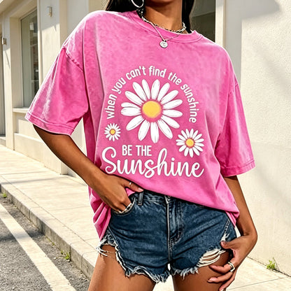 🎁2026 New Arrivals 50% OFF💥Vintage Washed Daisy T-Shirt – Soft Breathable Blend, Relaxed Drop Shoulder Fit and Retro Everyday Style