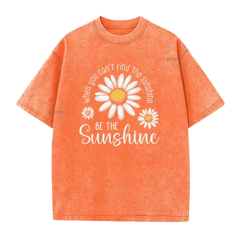 🎁2026 New Arrivals 50% OFF💥Vintage Washed Daisy T-Shirt – Soft Breathable Blend, Relaxed Drop Shoulder Fit and Retro Everyday Style