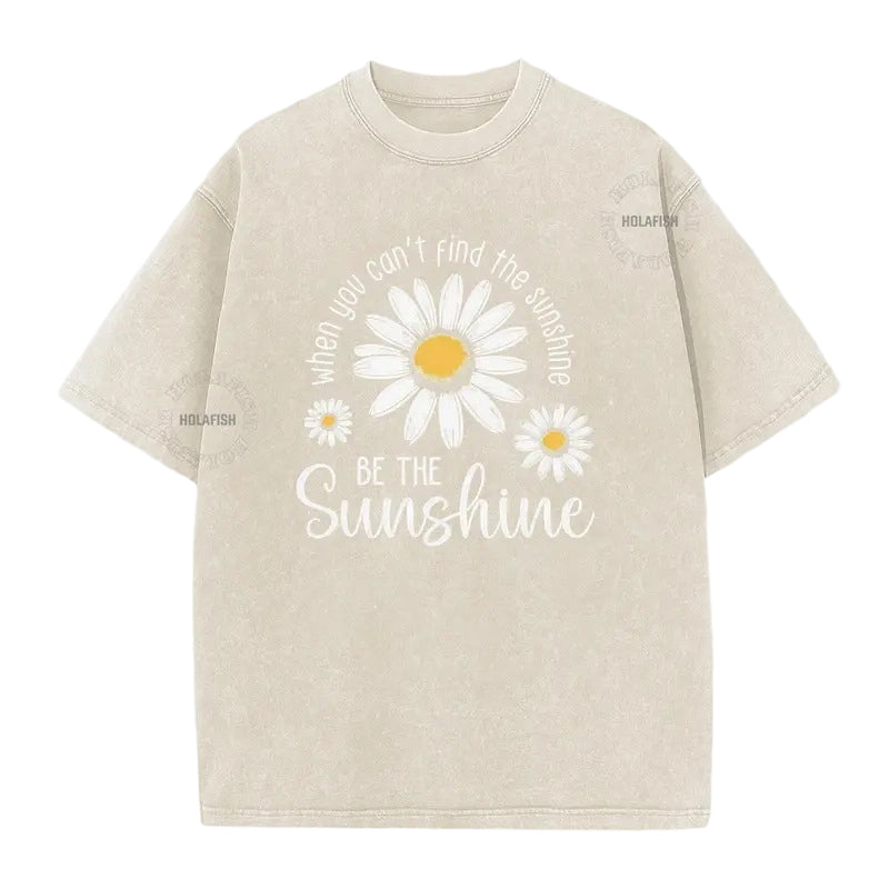 🎁2026 New Arrivals 50% OFF💥Vintage Washed Daisy T-Shirt – Soft Breathable Blend, Relaxed Drop Shoulder Fit and Retro Everyday Style