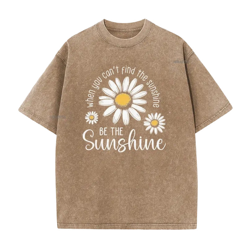 🎁2026 New Arrivals 50% OFF💥Vintage Washed Daisy T-Shirt – Soft Breathable Blend, Relaxed Drop Shoulder Fit and Retro Everyday Style