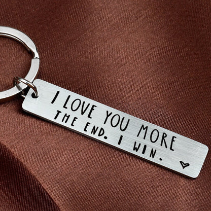 💓 "I love you more in the end I win" Funny keychain for birthday📢📢BUY 1 GET 1 FREE  !! ⏰